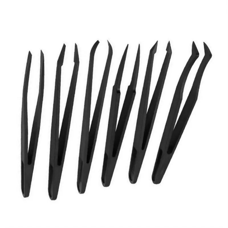Carbon Fiber Plastic Bent Tweezers Elastic Antistatic Tweezers Hand Tools Electronics Repairing