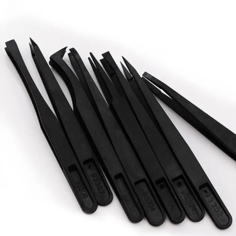 Carbon Fiber Plastic Bent Tweezers Elastic Antistatic Tweezers Hand Tools Electronics Repairing