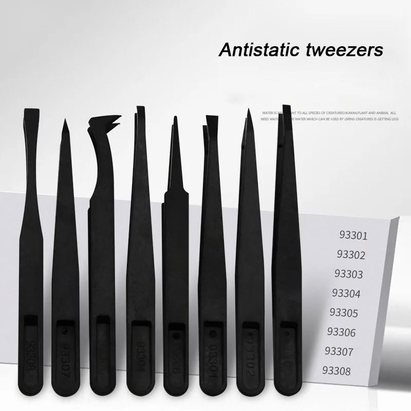 Carbon Fiber Plastic Bent Tweezers Elastic Antistatic Tweezers Hand Tools Electronics Repairing