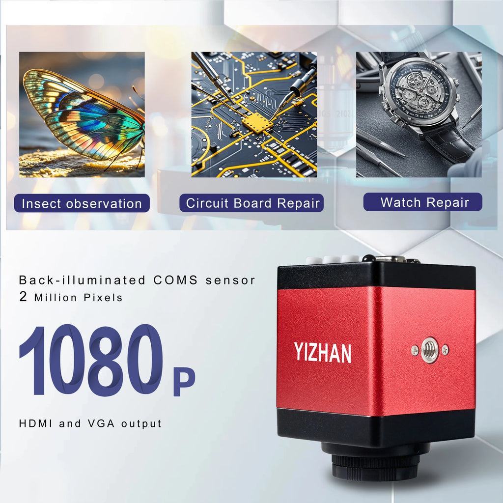 4K 48MP Industrial Microscope With Enhanced Stand, 150X Digital Video Microscope With USB-C HDMI Port For PCB Soldering Repair