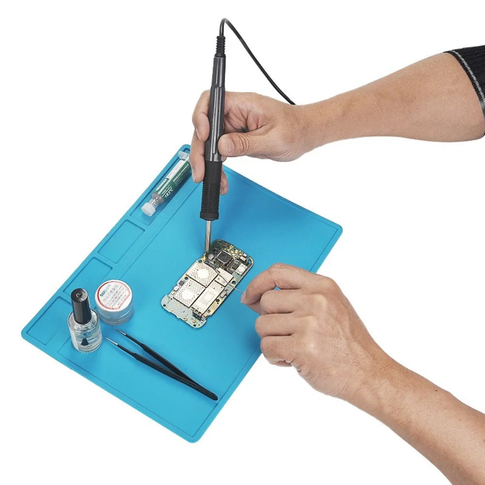 Magnetic Mat Silicone, Soldering Station, Heat Resistant 500°C,Anti-Static for Electronic Repairs