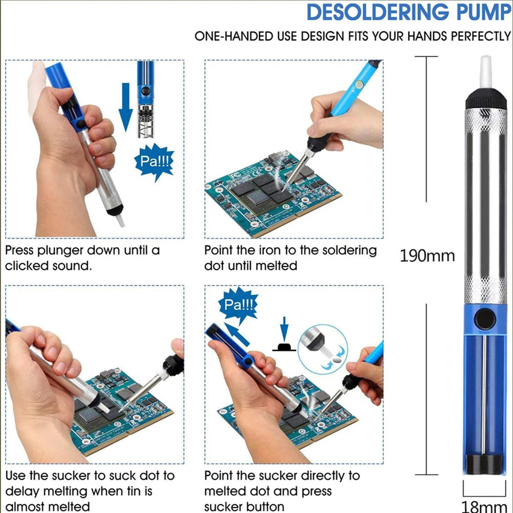 Soldering Iron Kit Welding Tool, 5 Extra Tips EU/US Plug 60W