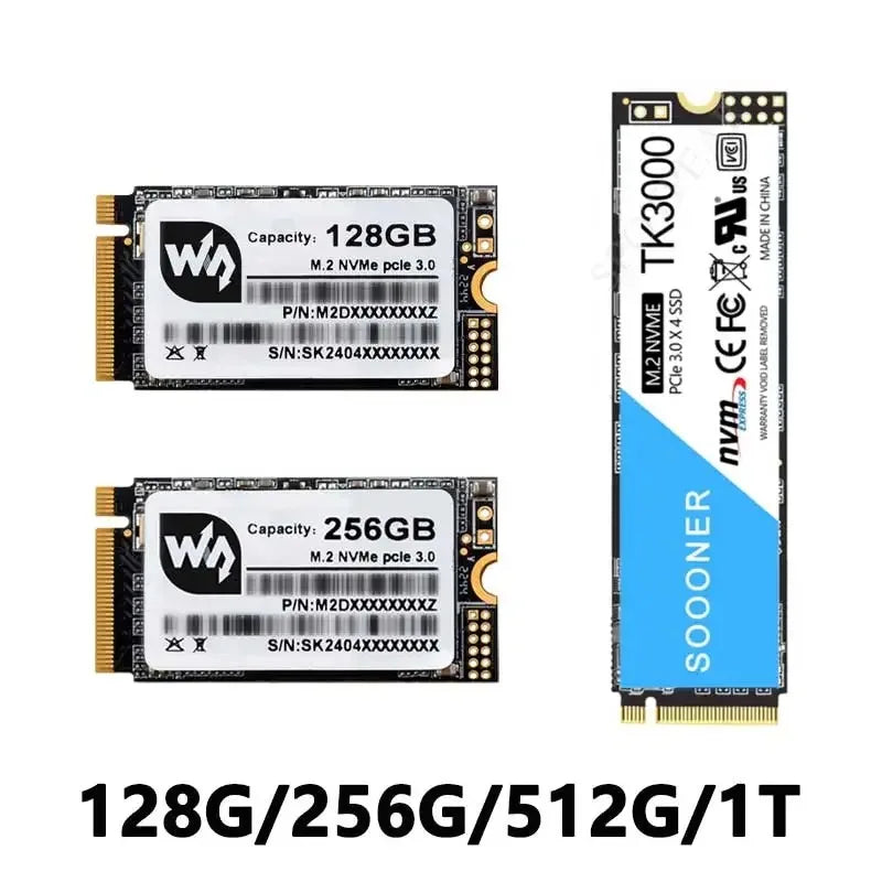 SSD 2280/2242 128/256/512GB 1TB PCIe to M.2 NVMe