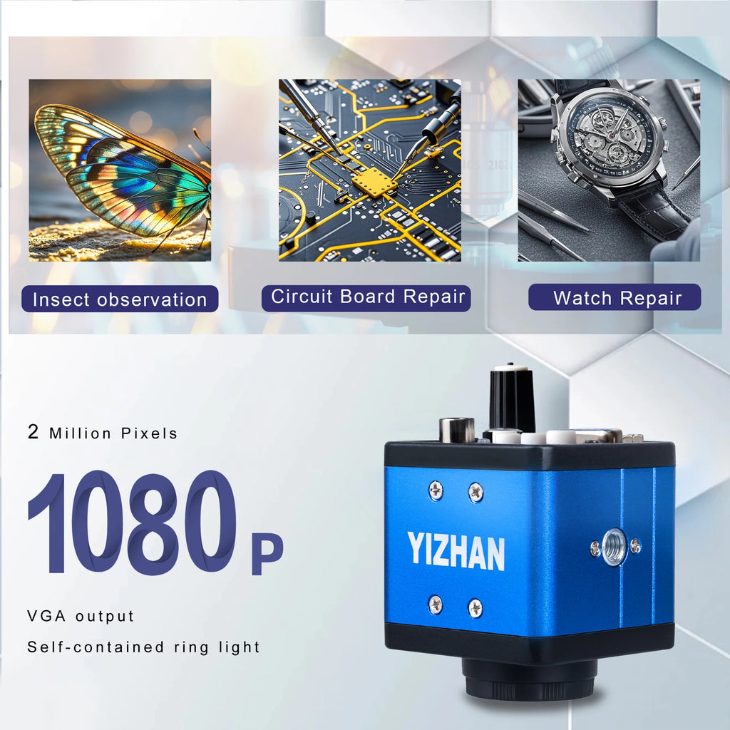 4K 48MP Industrial Microscope With Enhanced Stand, 150X Digital Video Microscope With USB-C HDMI Port For PCB Soldering Repair