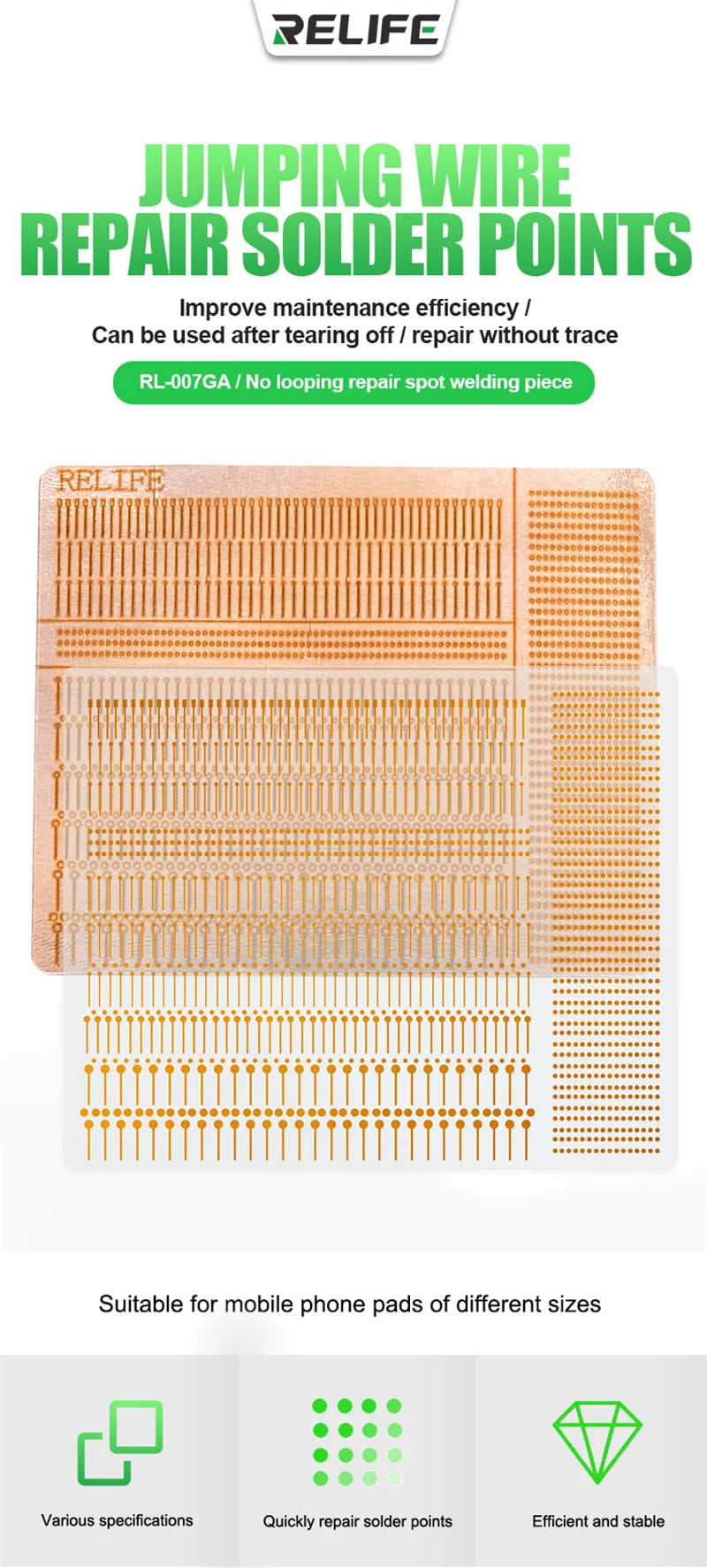 Jump Wire Repair Solder Points for Mobile Phone Pads Repair Flying Line No Looping Repair Spot Welding Piece