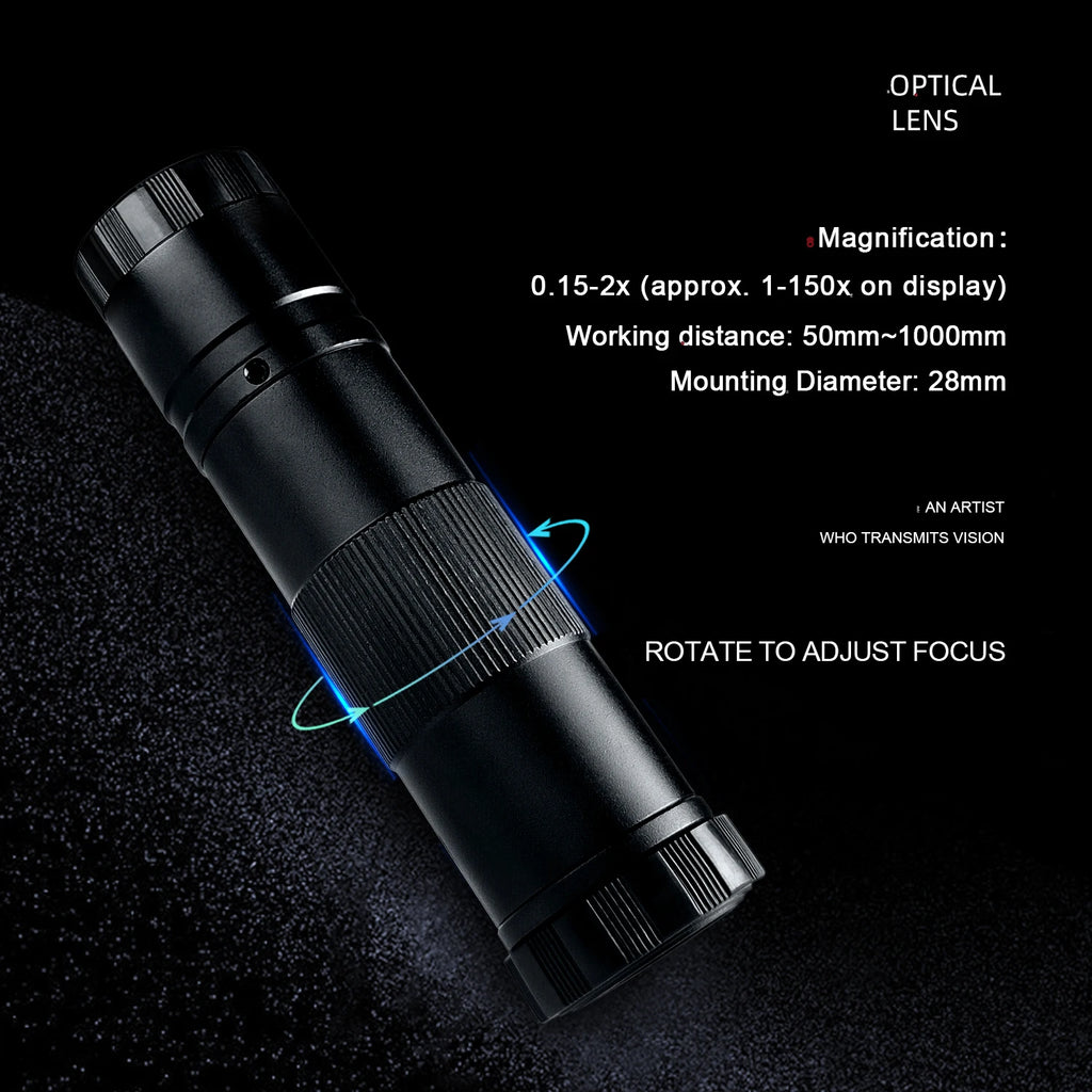 4K 48MP Industrial Microscope With Enhanced Stand, 150X Digital Video Microscope With USB-C HDMI Port For PCB Soldering Repair