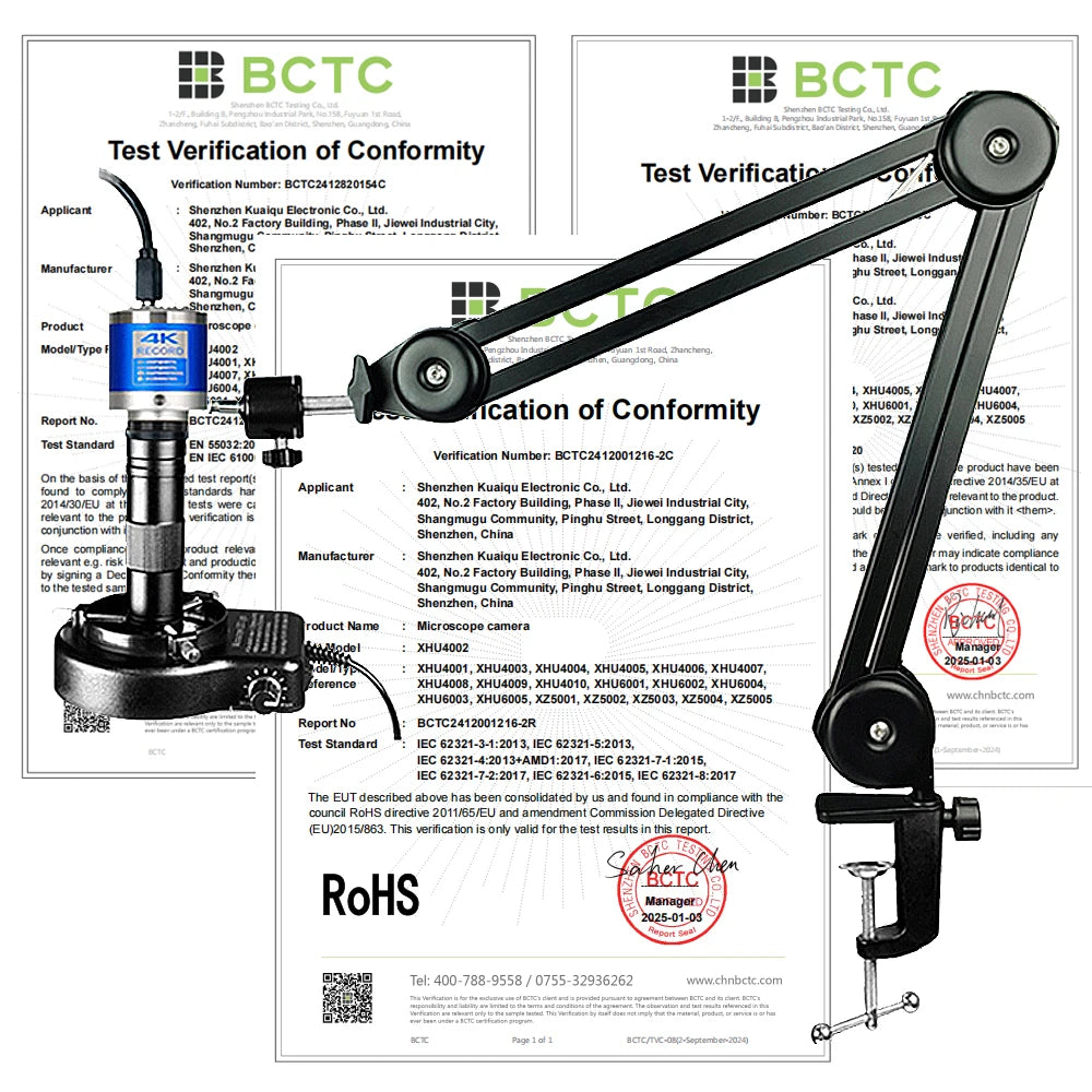 4K 48MP Industrial Microscope With Enhanced Stand, 150X Digital Video Microscope With USB-C HDMI Port For PCB Soldering Repair