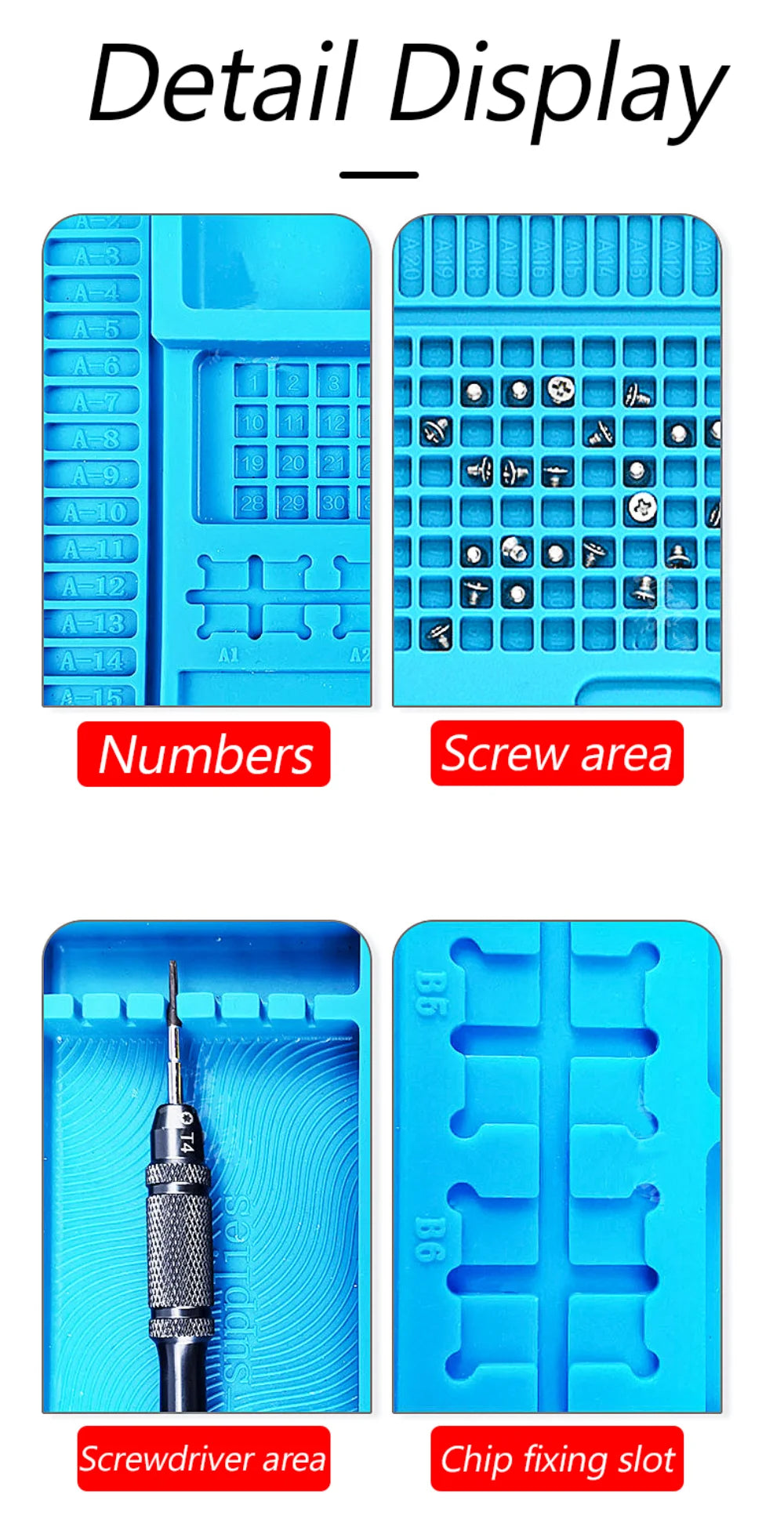 Magnetic Mat Silicone, Soldering Station, Heat Resistant 500°C,Anti-Static for Electronic Repairs