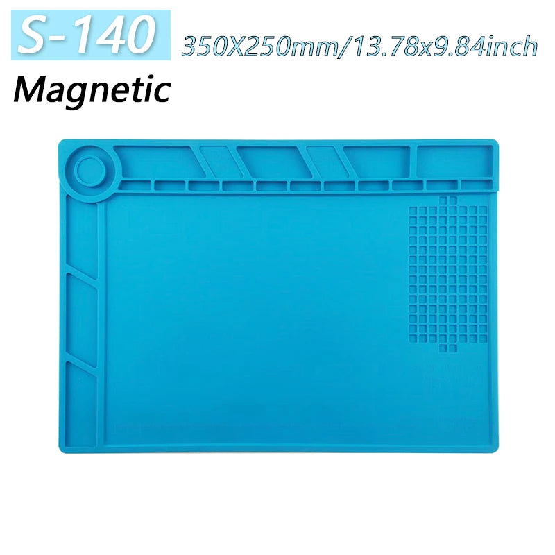 Magnetic Mat Silicone, Soldering Station, Heat Resistant 500°C,Anti-Static for Electronic Repairs