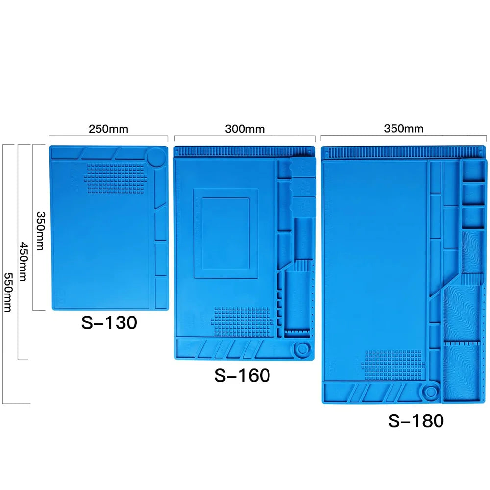 Magnetic Mat Silicone, Soldering Station, Heat Resistant 500°C,Anti-Static for Electronic Repairs