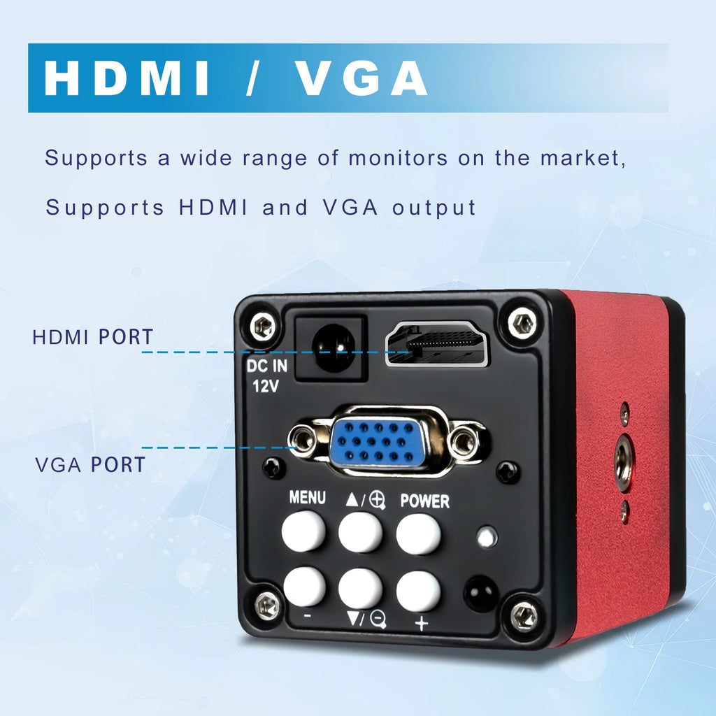 4K 48MP Industrial Microscope With Enhanced Stand, 150X Digital Video Microscope With USB-C HDMI Port For PCB Soldering Repair