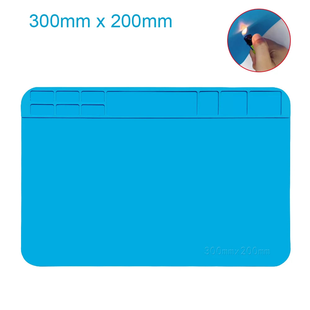 Magnetic Mat Silicone, Soldering Station, Heat Resistant 500°C,Anti-Static for Electronic Repairs